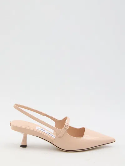 Jimmy Choo Didi 45 Pointed Pumps In Patent Leather In Pink