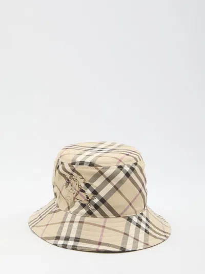 Burberry Embroidered Canvas Bucket Hat In Beige