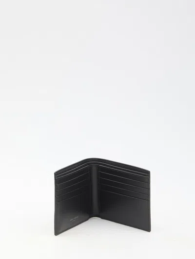 Saint Laurent Tiny Cassandre East/west Wallet In Black