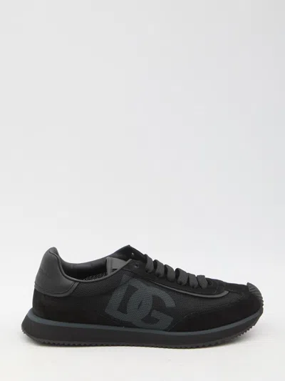 Dolce & Gabbana Low Top Sneakers Featuring Suede Accents In Black