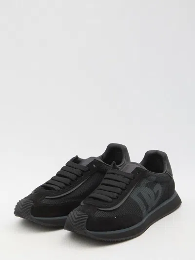 Dolce & Gabbana Low Top Sneakers Featuring Suede Accents In Black