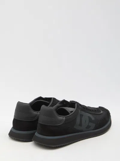 Dolce & Gabbana Low Top Sneakers Featuring Suede Accents In Black
