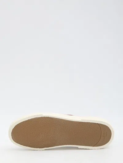 Valentino Nojoke Canvas Sneakers With Contrasting Profiles In Beige