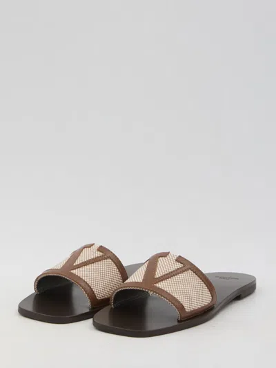 Valentino Garavani Superstar Slide Slipper With Vlogo Detail And Premium Materials In Brown