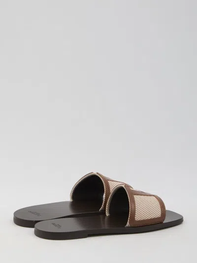 Valentino Garavani Superstar Slide Slipper With Vlogo Detail And Premium Materials In Brown