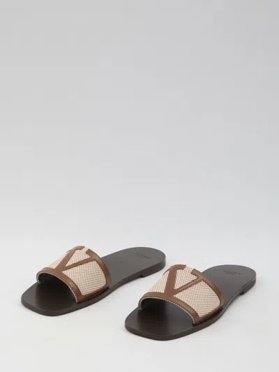 Valentino Garavani Superstar Slide Slipper With Vlogo Detail And Premium Materials In Brown