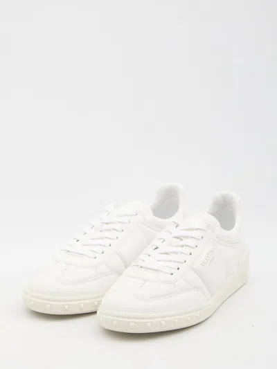 Valentino Upvillage Low Top Nappa Leather Sneaker In White