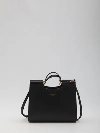 Dolce & Gabbana Small Sicily Tote Bag In Black