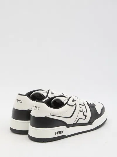 Fendi Leather Sneakers With Ff Lateral Logo In Multi