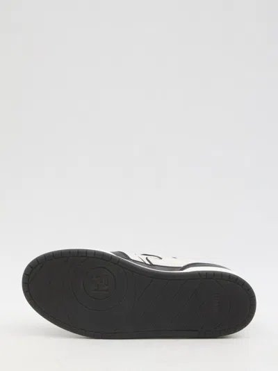 Fendi Leather Sneakers With Ff Lateral Logo In Multi