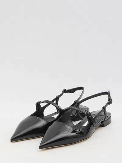Jimmy Choo 'didi Flat' Black Ballerinas With Shiny Finish In Black
