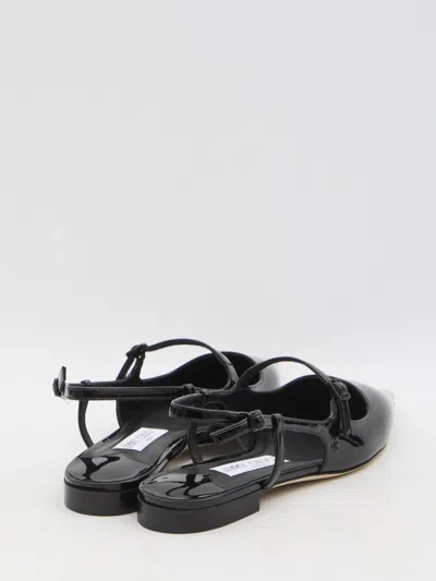 Jimmy Choo 'didi Flat' Black Ballerinas With Shiny Finish In Black