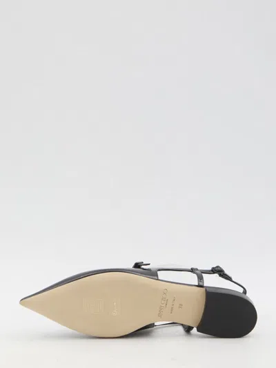 Jimmy Choo 'didi Flat' Black Ballerinas With Shiny Finish In Black