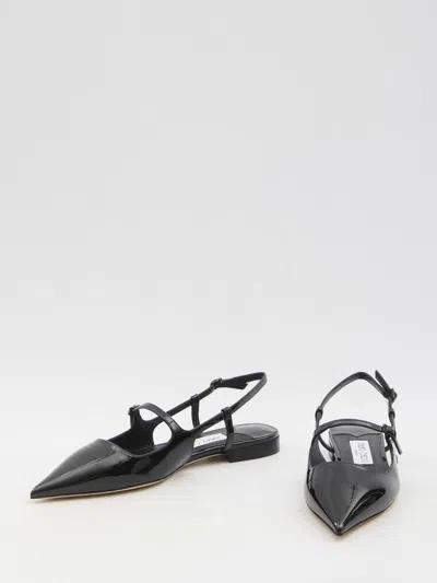 Jimmy Choo 'didi Flat' Black Ballerinas With Shiny Finish In Black