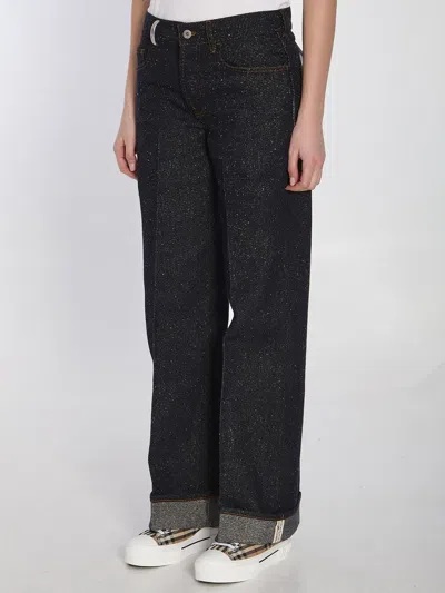 Burberry Straight Leg Jeans In Purple