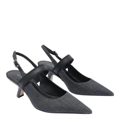 Vic Matie Pointed Toe High Heel Sandals In Black