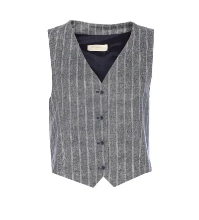 Circolo 1901 Pinstriped Waistcoat In Grey