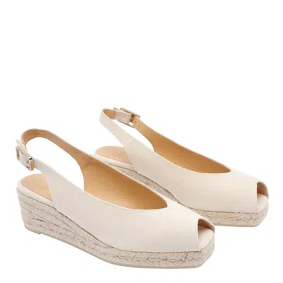 Castaã±er Open-toe Wedge Sandals In White