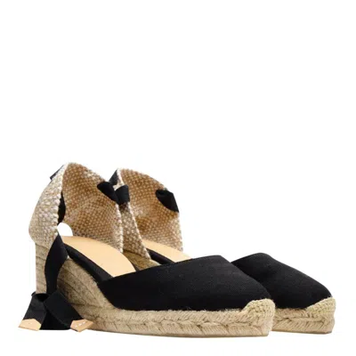 Castaã±er Castaner Carina Black Wedge Espadrilles In Black