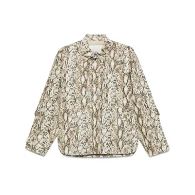 Isabel Marant Floran Printed Shirt In Neutrals/green