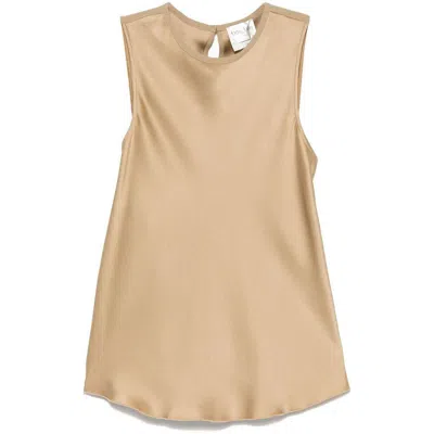 Forte Forte Women Satin Sleeveless Top In Brown