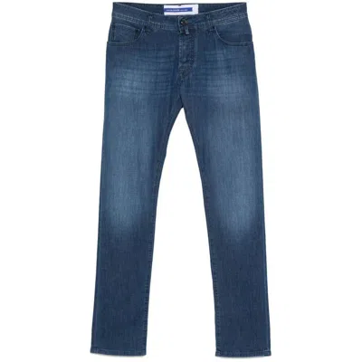 Jacob Cohen Slim Faded Effect Jeans With Belt Loops In Blue