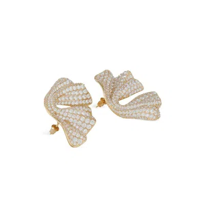 Ferragamo Drape Earrings In Gold