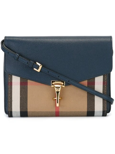 Burberry Small Leather And House Check Crossbody Bag In Black