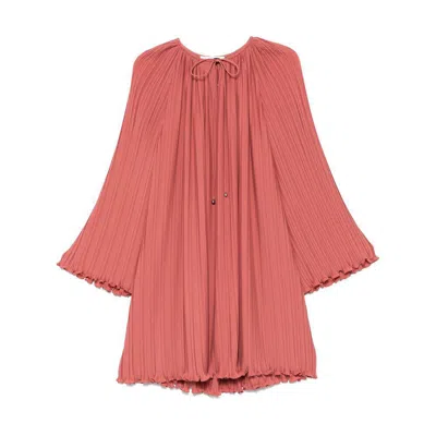 Lanvin Pleated Dress In Pink