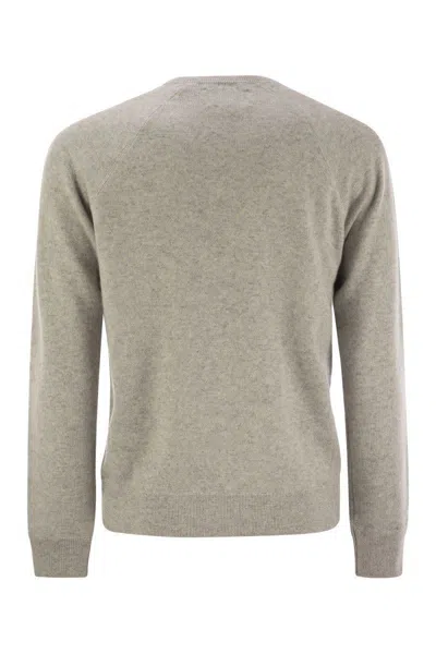 Mc2 Saint Barth Cashmere Blend Jumper With Plush Cut In Grey