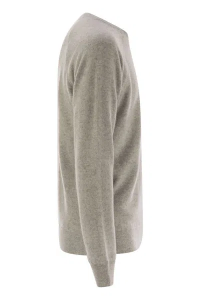 Mc2 Saint Barth Cashmere Blend Jumper With Plush Cut In Grey