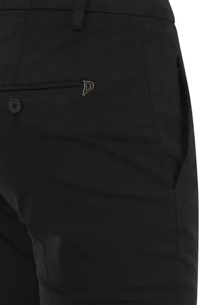 Dondup Perfect - Slim Fit Pants In Modal And Cotton In Black