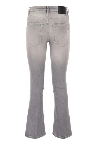 Dondup Mandy - Super Skinny Bootcut Jeans In Stretch Denim In Grey