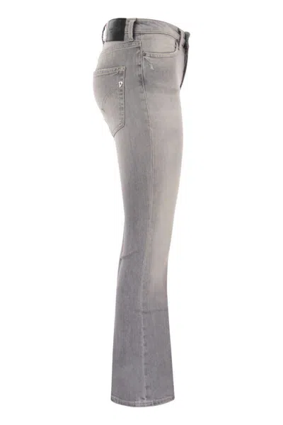 Dondup Mandy - Super Skinny Bootcut Jeans In Stretch Denim In Grey