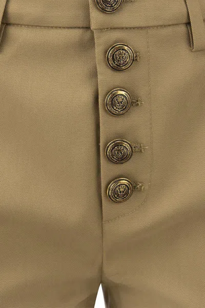 Dondup Carmen - Slim Gabardine Lyocell Trousers In Beige