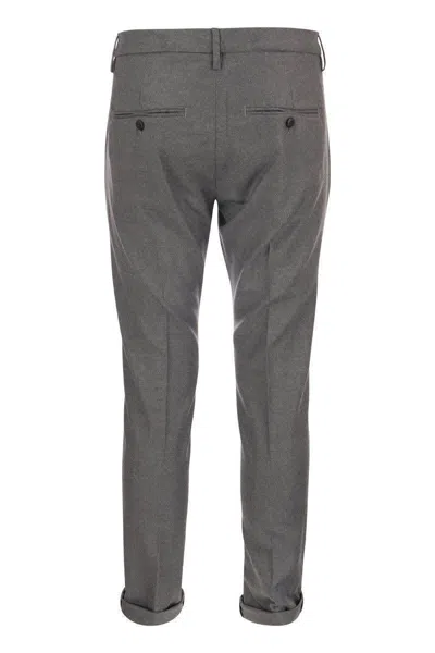 Dondup Mid-rise Slim-fit Tailored Trousers In Grey