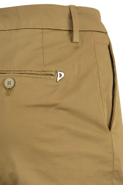 Dondup Erin - Slim Cotton Trousers In Brown
