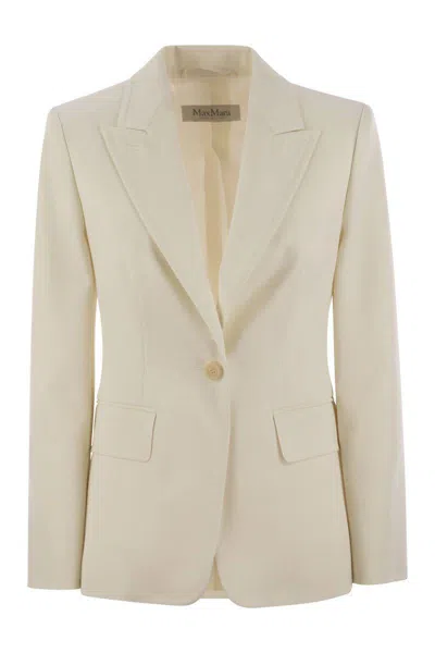 Shop Max Mara Palchi - Wool Gabardine Blazer In White