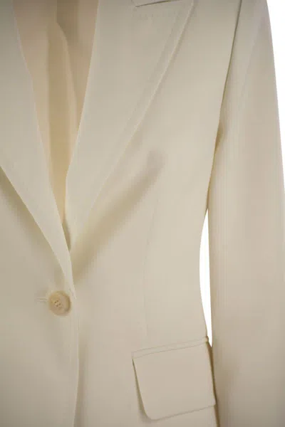 Shop Max Mara Palchi - Wool Gabardine Blazer In White
