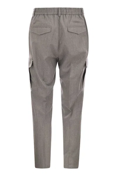 Peserico Men's Wool, Silk And Cashmere Jogger Trousers In Grey