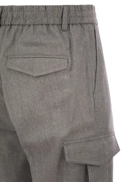 Peserico Men's Wool, Silk And Cashmere Jogger Trousers In Grey