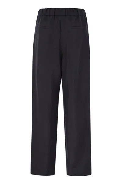 Fabiana Filippi Linen And Viscose Jogging Trousers In Blue