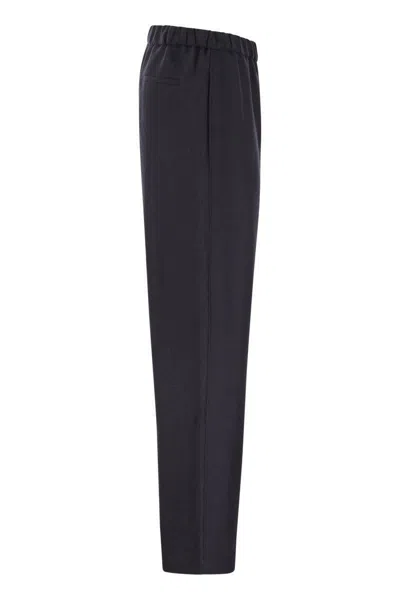 Fabiana Filippi Linen And Viscose Jogging Trousers In Blue