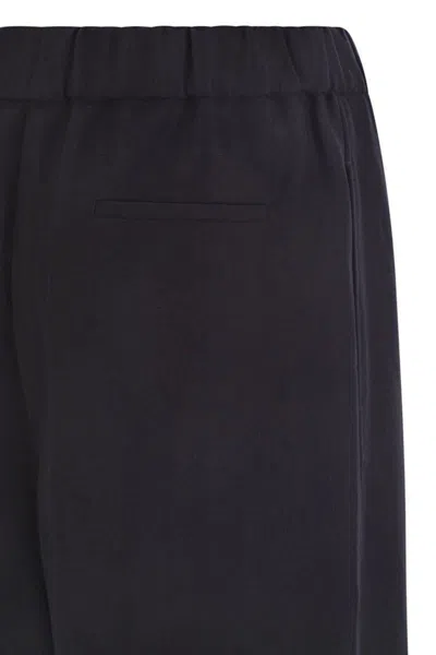 Fabiana Filippi Linen And Viscose Jogging Trousers In Blue