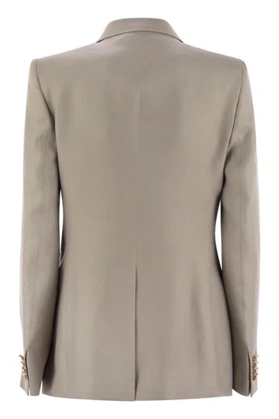 Tagliatore Paris Linen Double Breasted Blazer In Beige