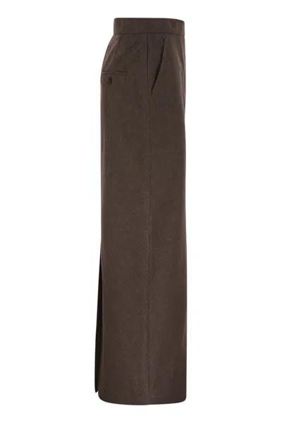 Max Mara Women's Pianosa - Denim-effect Cotton Skirt In Brown