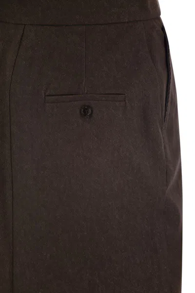 Max Mara Women's Pianosa - Denim-effect Cotton Skirt In Brown