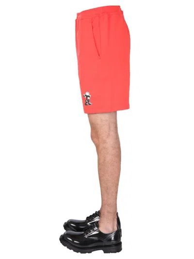 Helmut Lang Figure Logo-print Shorts In Red