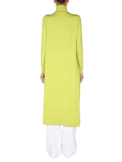 Raf Simons Jersey Long Dress In Green