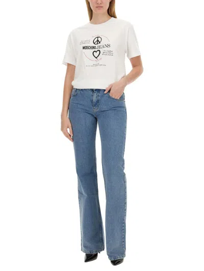 Shop Moschino Jeans T-shirt With Print In White
